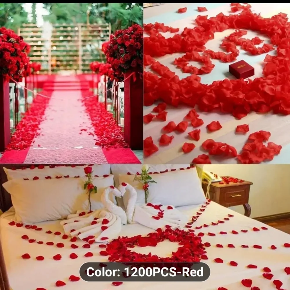 PREMUIM RED WEDDING AISLE SCATTER FLOWERS ROSE PETALS 1200 PIECES